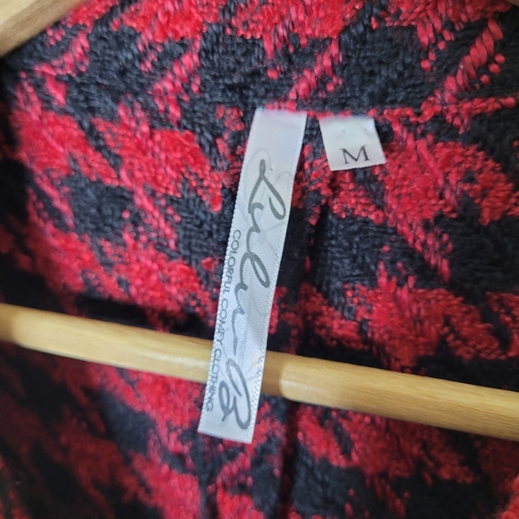 Lulu B Red & Black Houndstooth Blazer Size M - Picture 6 of 8